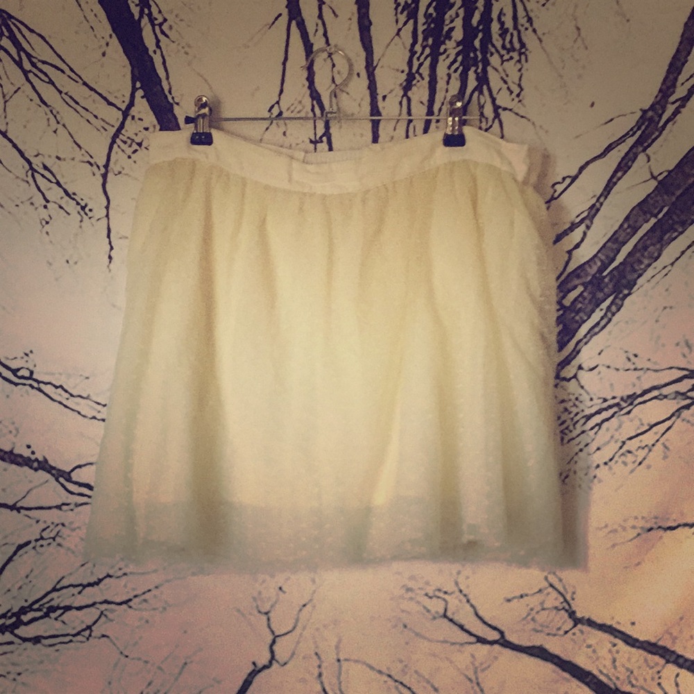 Cream Color Layered Skirt